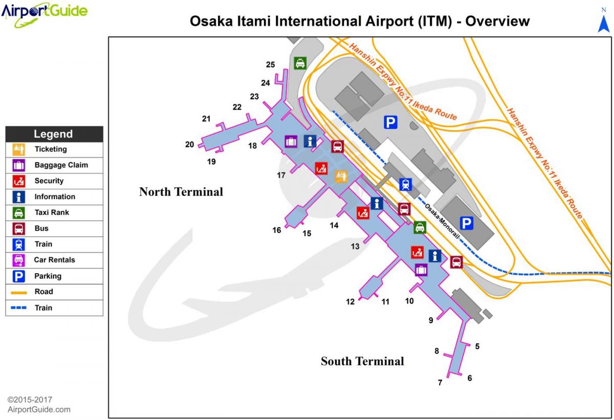 Kyoto luchthaven terminal kaart