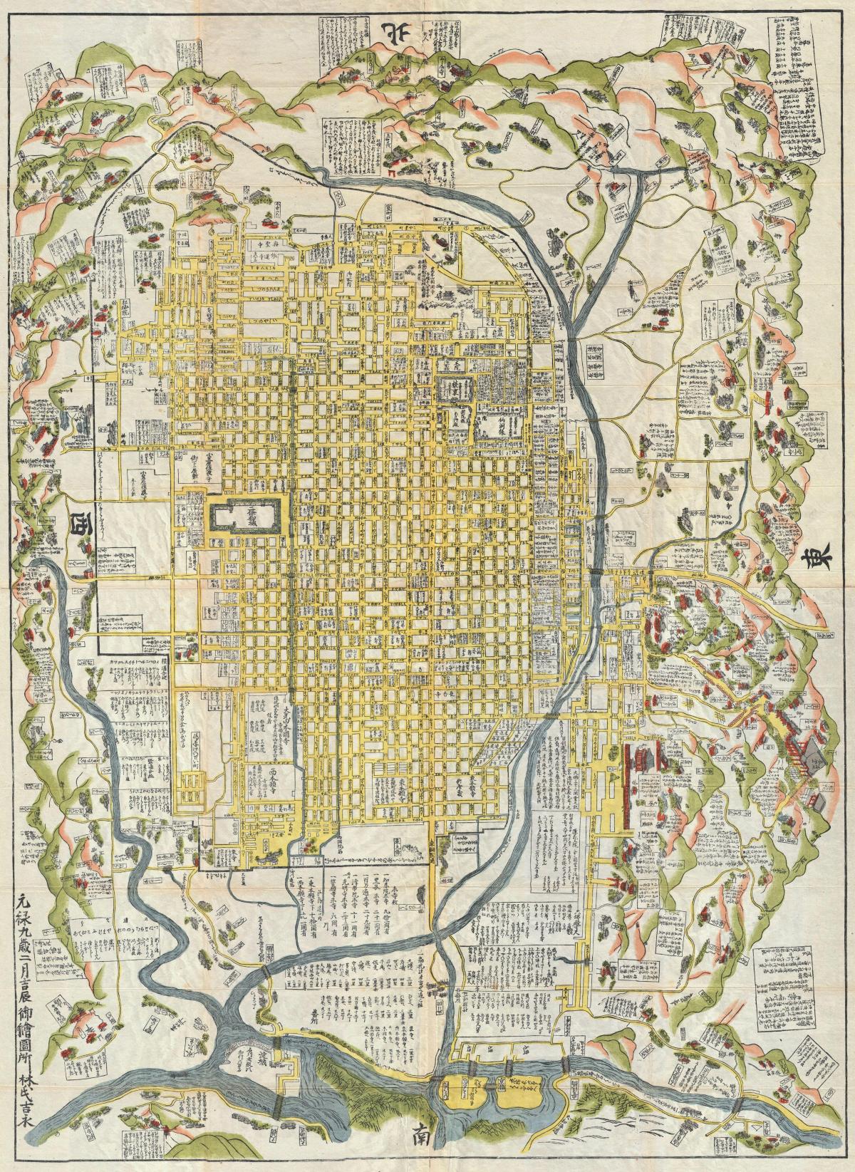 Kyoto historische kaart